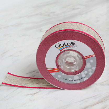 Ulutaş 2,5 cm 10 mt Pembe Keten Kurdele