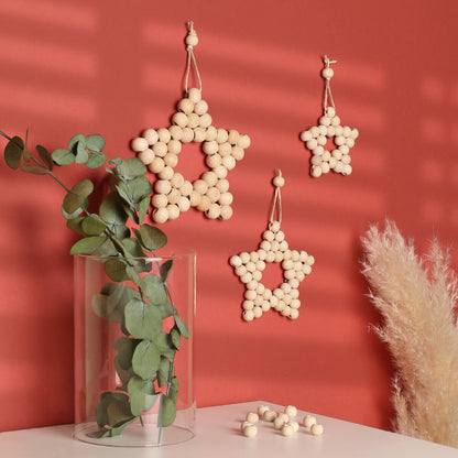 Loren Crafts 100 Adet Karışık Renkli Yuvarlak Ahşap Boncuk 10mm