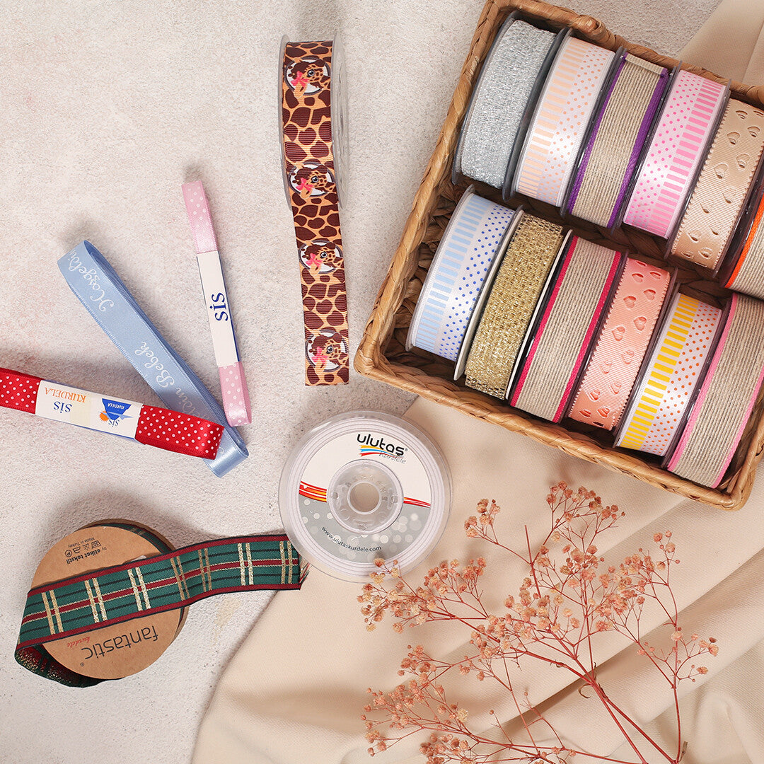 Loren Crafts 1 cm 10 mt Pembe Saten Hoş Geldin Bebek Baskılı Kurdele