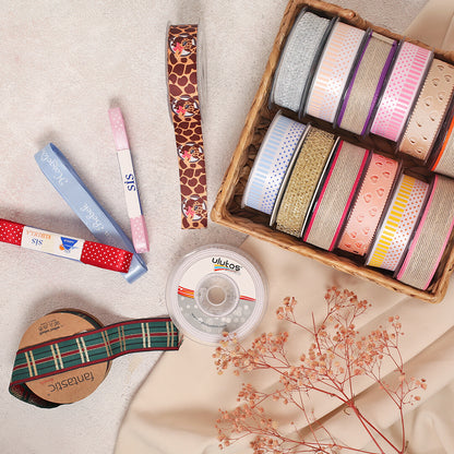 Loren Crafts 1 cm 10 mt Pembe Saten Hoş Geldin Bebek Baskılı Kurdele