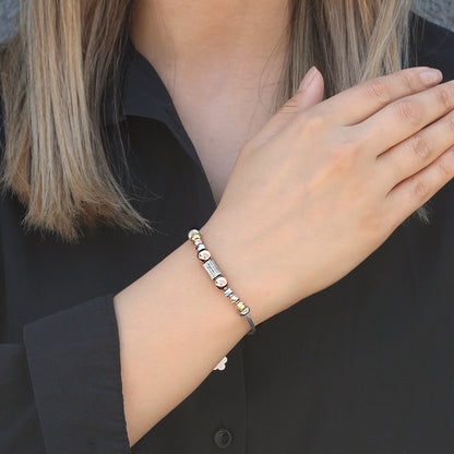 Clotho 925 Ayar Gümüş, Taşlı Dorika  3 Renk Bileklik