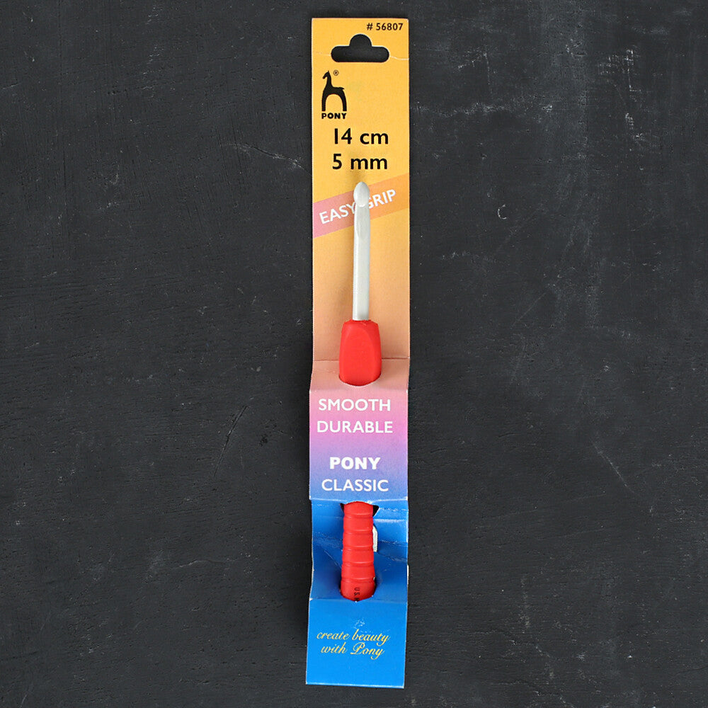 Pony Easy Grip 5 mm 14 cm Kırmızı Yumuşak Saplı Yün Tığ - 56807