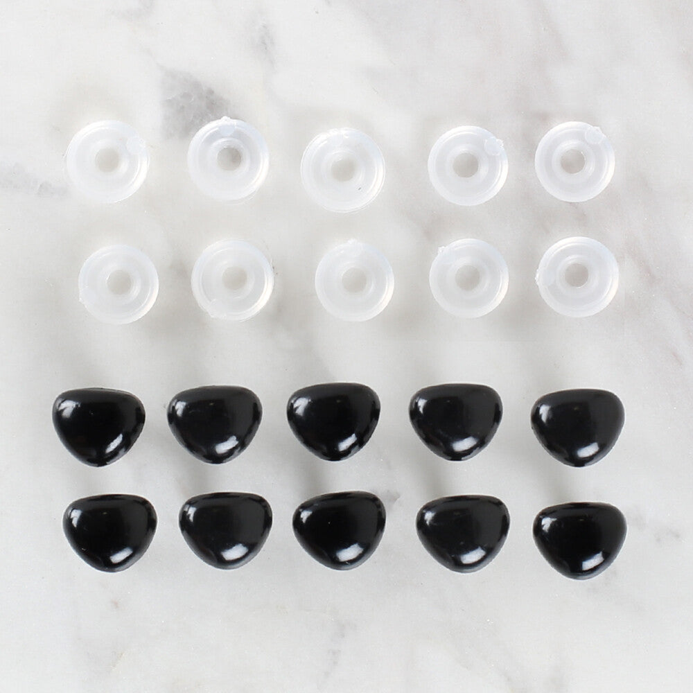 Loren 9 Mm Siyah 10 Adet Üçgen Amigurumi Burun