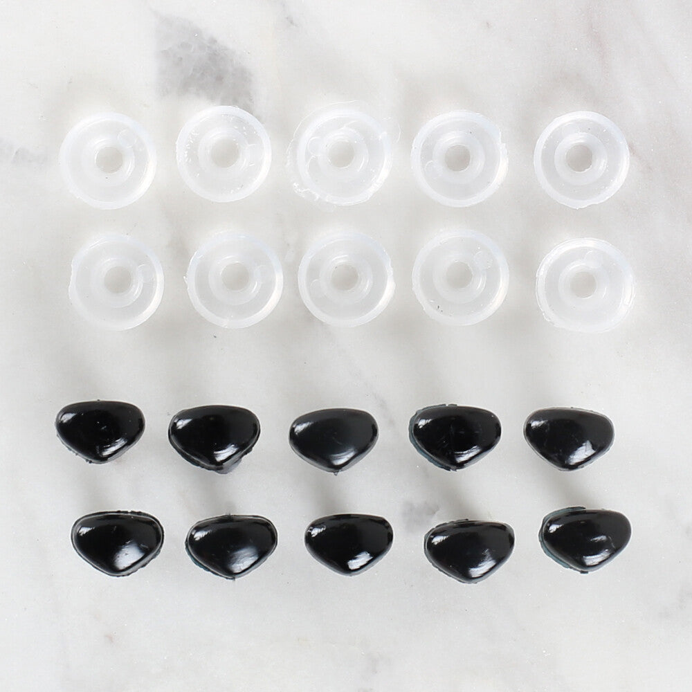 Loren 7 Mm Siyah 10 Adet Üçgen Amigurumi Burun