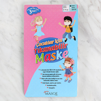Loren Erkek Çocuklar için Yıkanabilir Maske 8 - 14 Yaş