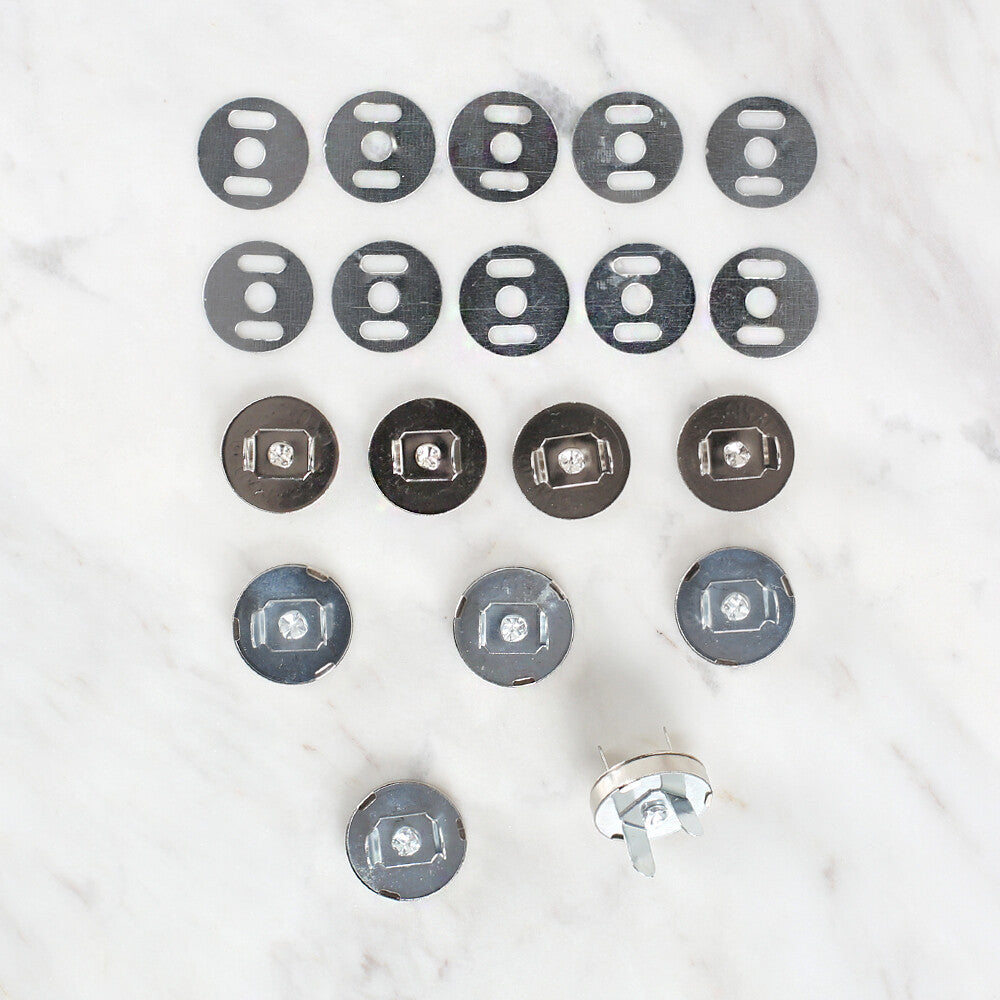 Loren Manyetik Mat Gümüş Metal 5'li Çıt Çıt 