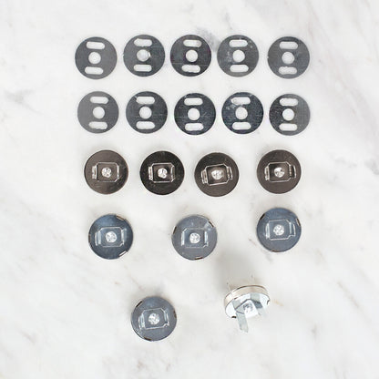 Loren Manyetik Mat Gümüş Metal 5'li Çıt Çıt 