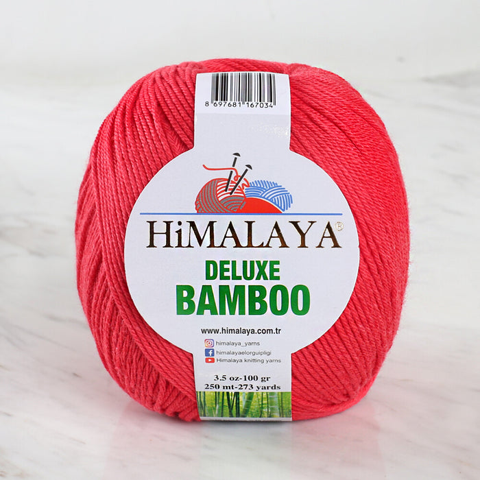 Himalaya Deluxe Bamboo Kırmızı El Örgü İpi - 124-10