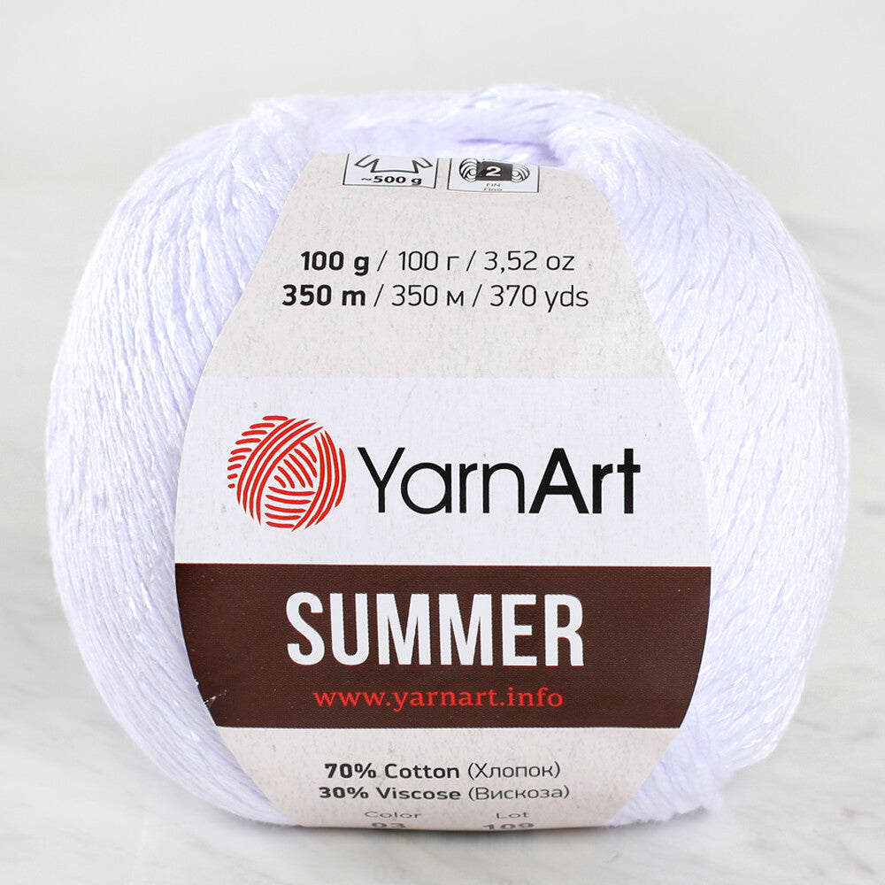 Yarnart Summer Beyaz El Örgü İpi - 03
