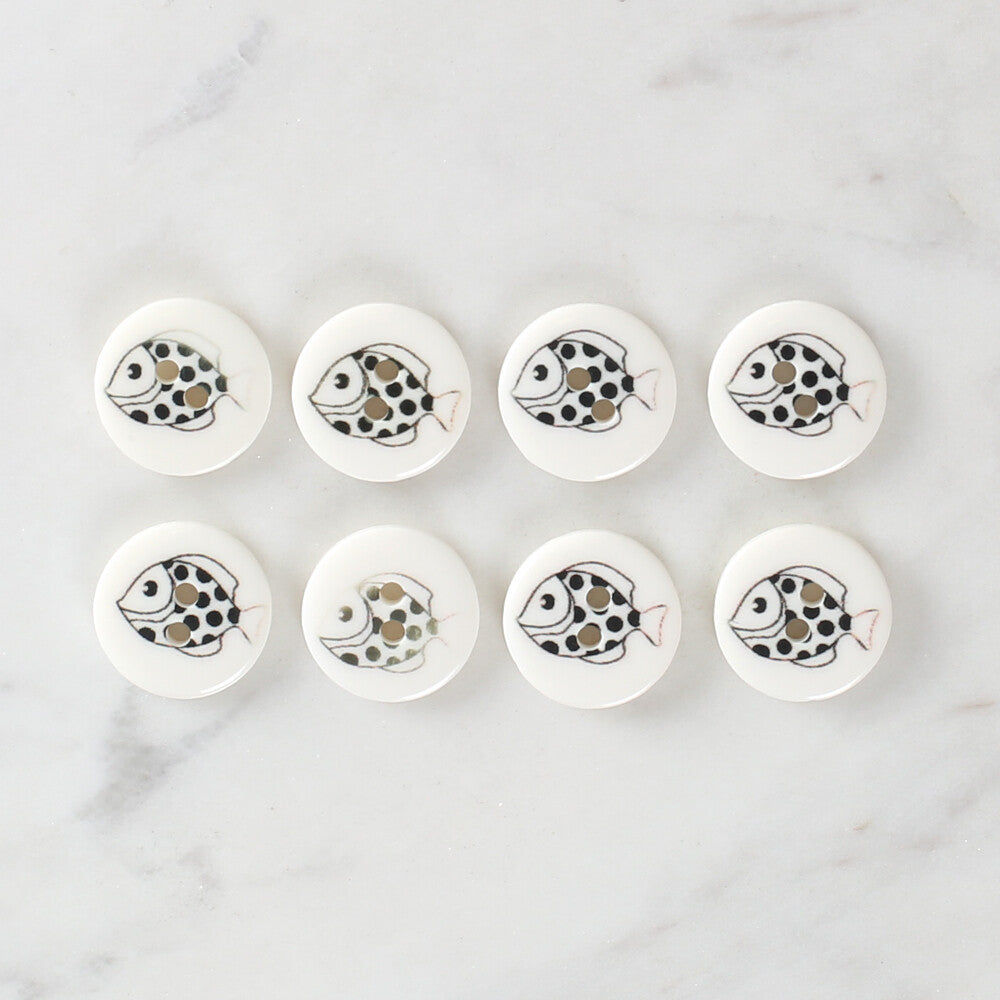 Loren Crafts 8'li Balık Düğme - 1181