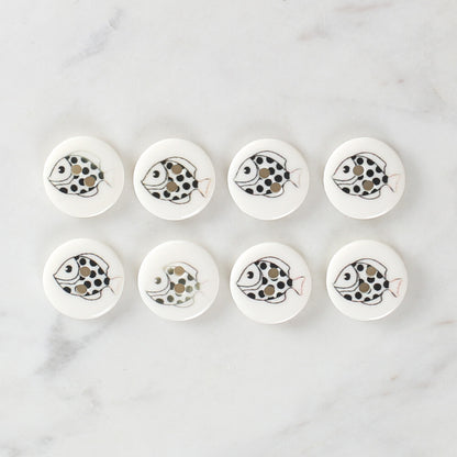 Loren Crafts 8'li Balık Düğme - 1181