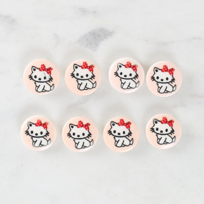 Loren Crafts 8'li Kedi Düğme - 1070