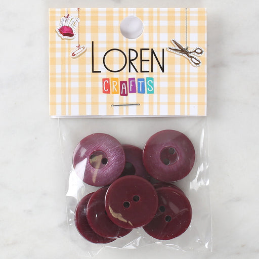 Loren Crafts 8'li Düğme Vişne - 1151