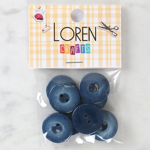 Loren Crafts 8'li Düğme Mavi - 1149