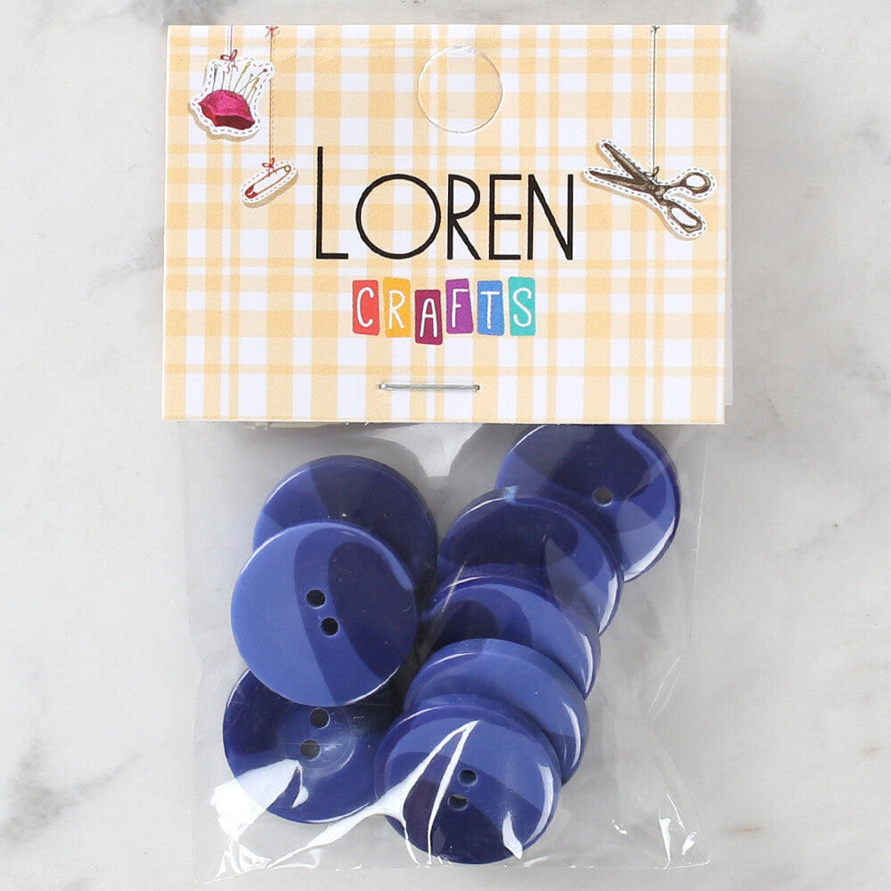 Loren Crafts 8'li Düğme Mavi - 1133
