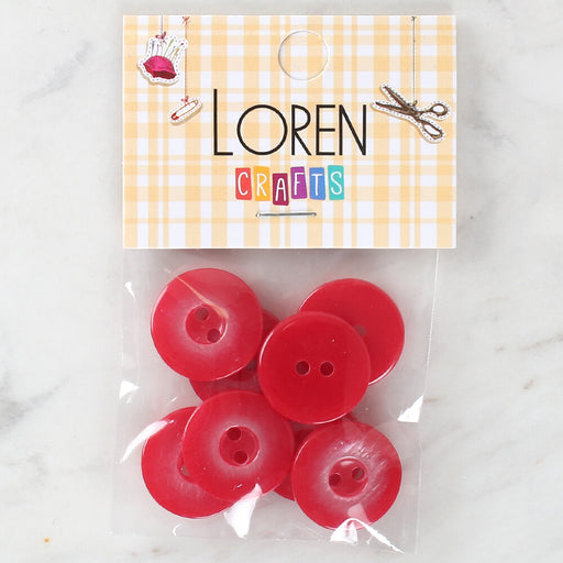 Loren Crafts 8'li Düğme Kırmızı - 1113