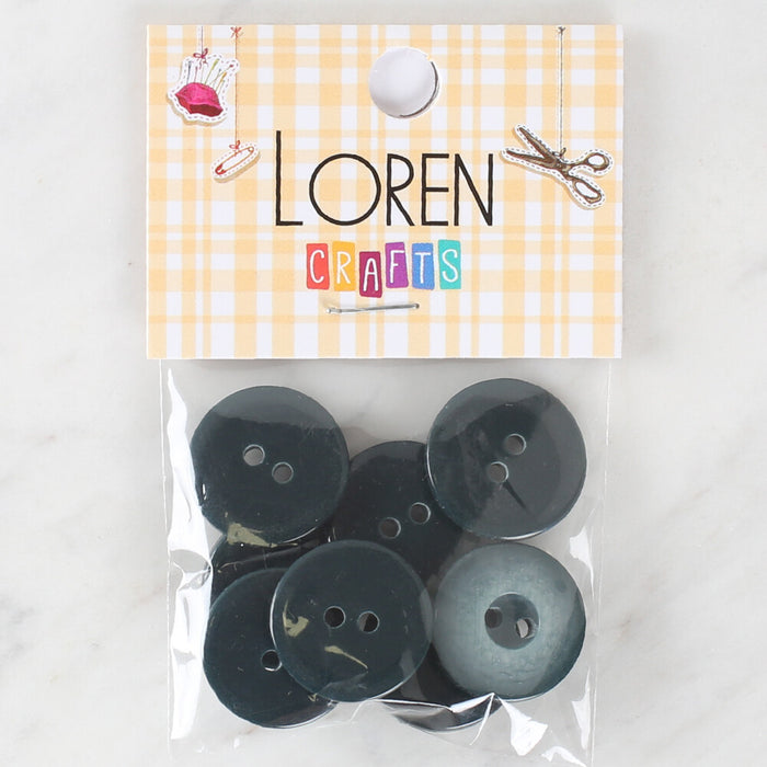 Loren Crafts 8'li Düğme Koyu Gri - 1111