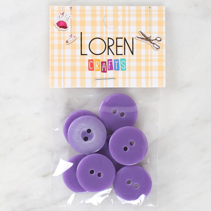 Loren Crafts 8'li Düğme Mor - 1109