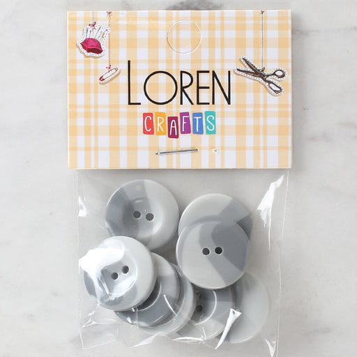 Loren Crafts 8'li Düğme Gri - 1125