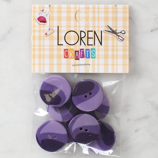 Loren Crafts 8'li Düğme Mor - 1124