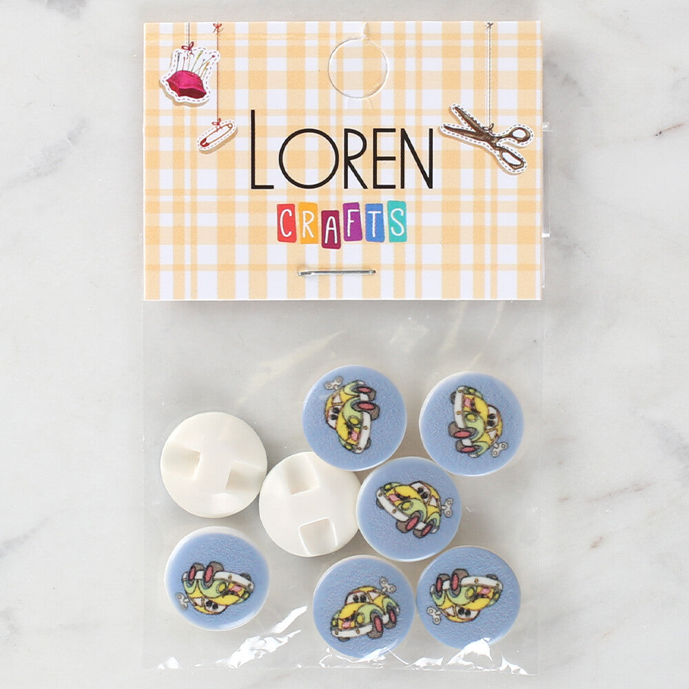 Loren Crafts 8'li Araba Düğme - 1240