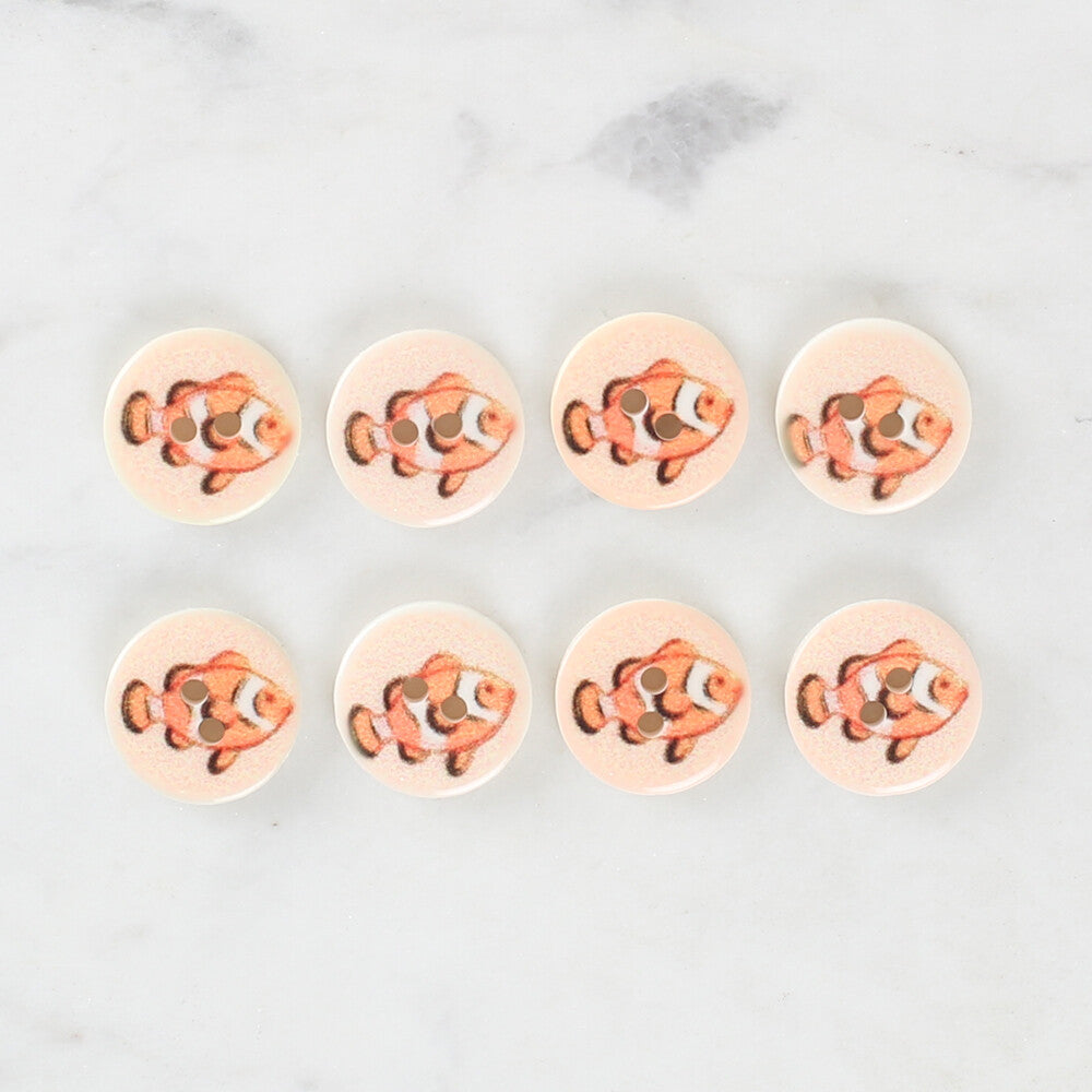 Loren Crafts 8'li Balık Düğme - 1157