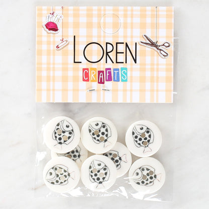 Loren Crafts 8'li Balık Düğme - 1155