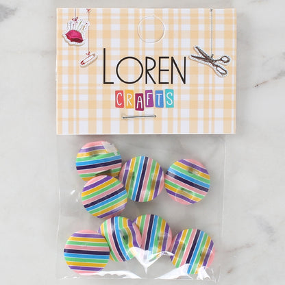 Loren Crafts 8'li Desenli Düğme - 1104