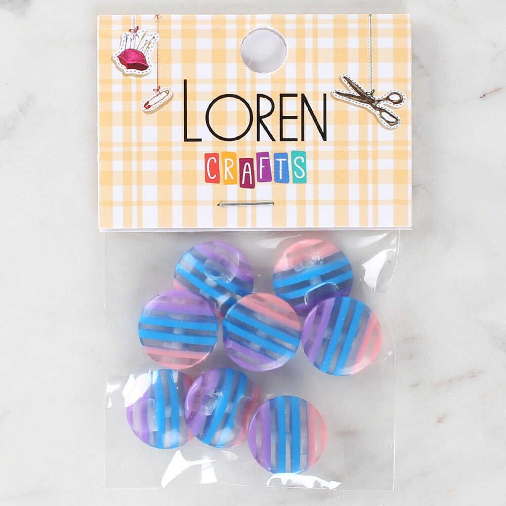 Loren Crafts 8'li Desenli Düğme - 1091