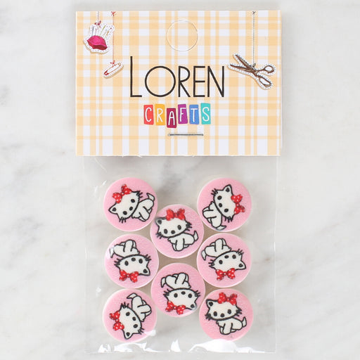 Loren Crafts 8'li Kedi Düğme - 1027