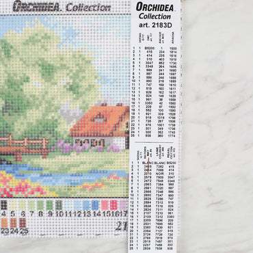 Orchidea 15x15 cm Baskılı Goblen 2183D