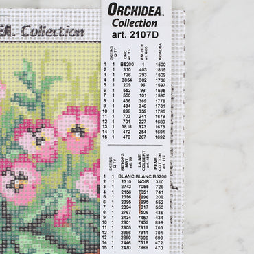 Orchidea 15x15 cm Baskılı Goblen 2107D