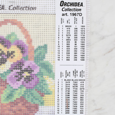 Orchidea 15x15 cm Baskılı Goblen 1967D