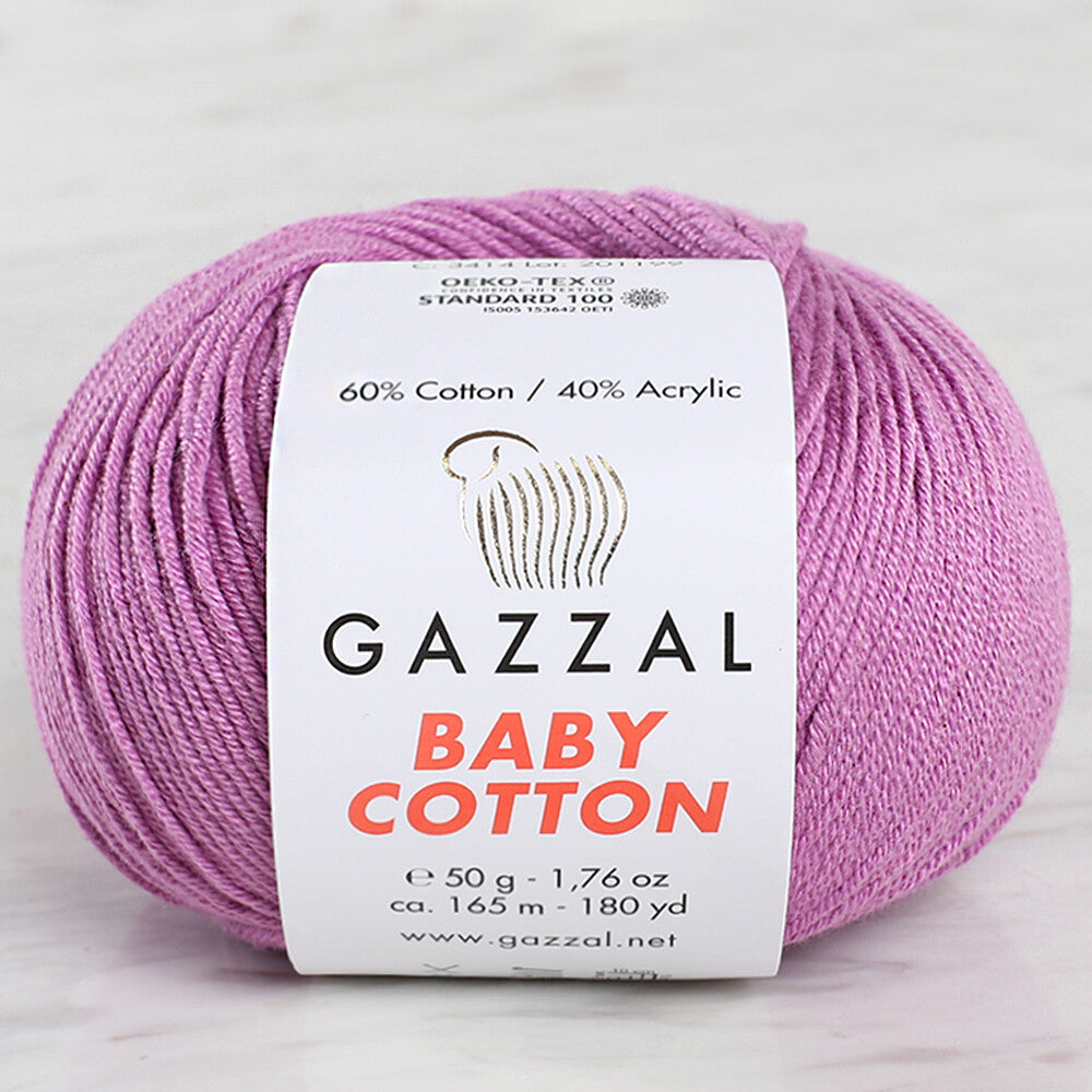 Gazzal Baby Cotton Lila Bebek Yünü - 3414