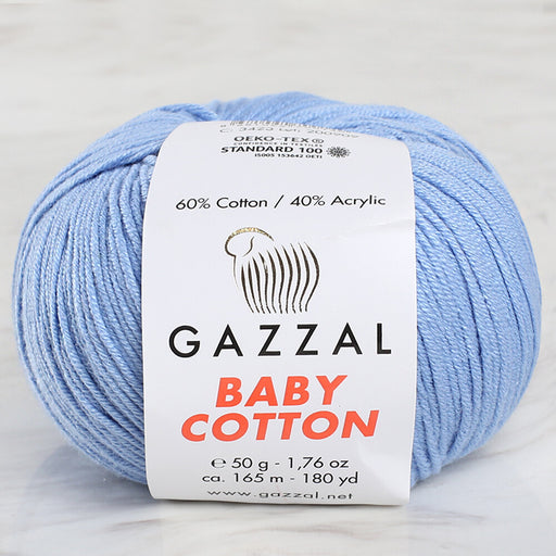 Gazzal Baby Cotton Açık Mavi Bebek Yünü - 3423