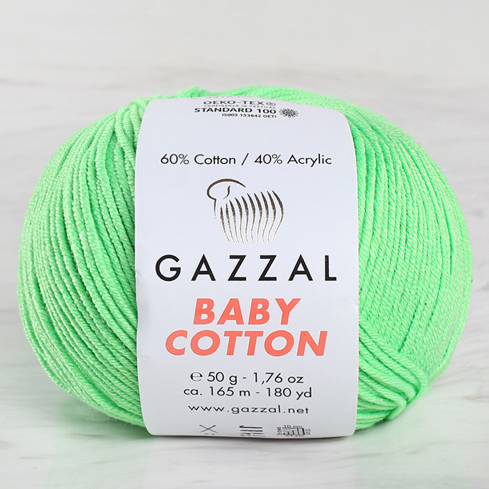 Gazzal Baby Cotton Fıstık Yeşil Bebek Yünü - 3427