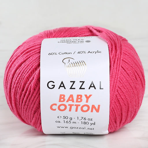 Gazzal Baby Cotton Fuşya Bebek Yünü - 3415
