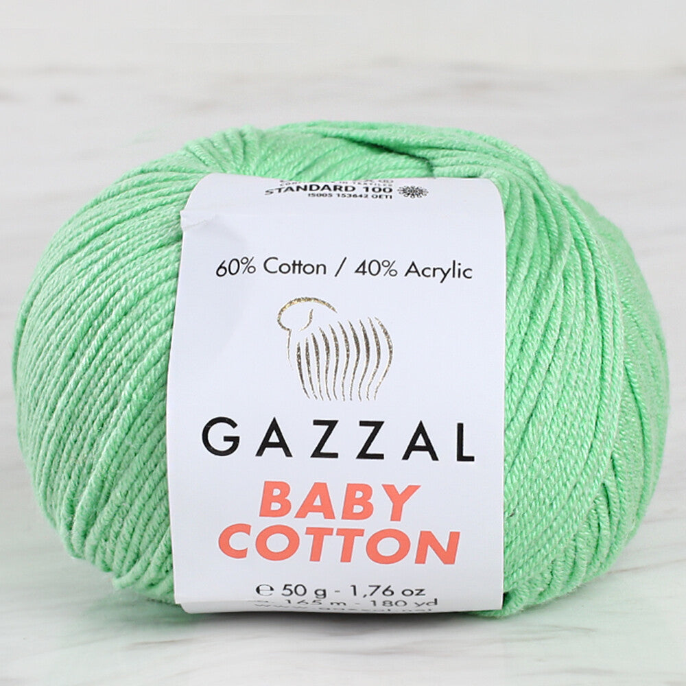 Gazzal Baby Cotton Yeşil Bebek Yünü - 3466