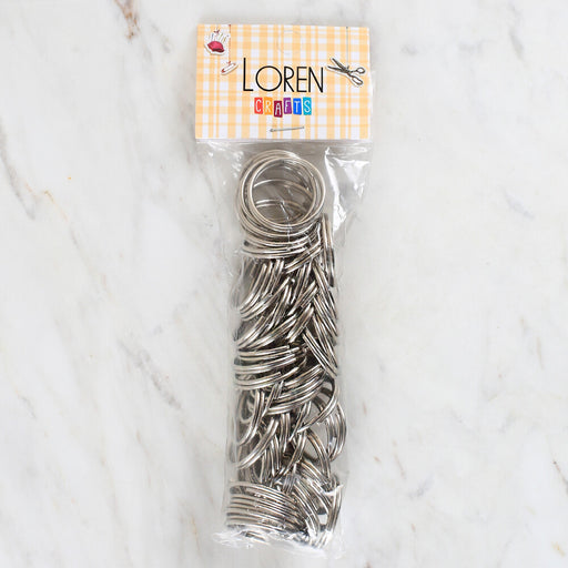 Loren Crafts 50'li 2 cm Gümüş Rengi Anahtarlık Halkası - 732