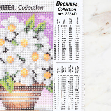 Orchidea 15x15 cm Baskılı Goblen 2254D