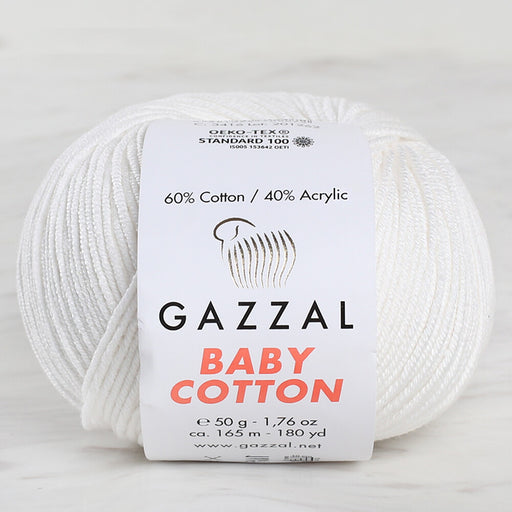 Gazzal Baby Cotton Beyaz Bebek Yünü - 3410