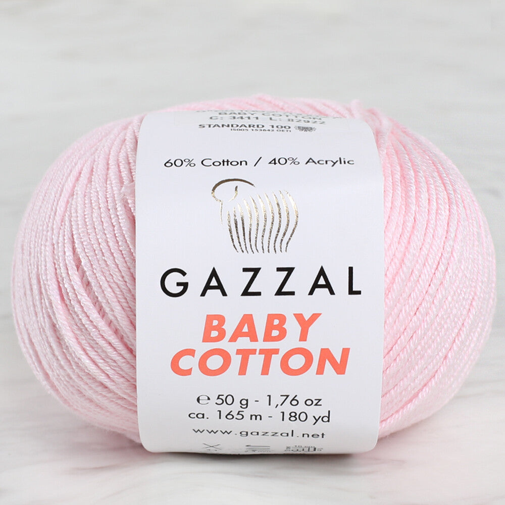 Gazzal Baby Cotton Açık Pembe Bebek Yünü - 3411