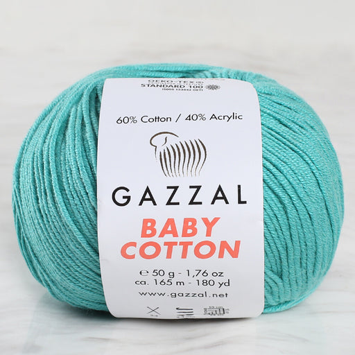 Gazzal Baby Cotton Turkuaz Bebek Yünü - 3426