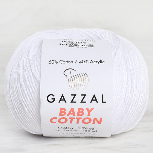 Gazzal Baby Cotton Beyaz Bebek Yünü - 3432