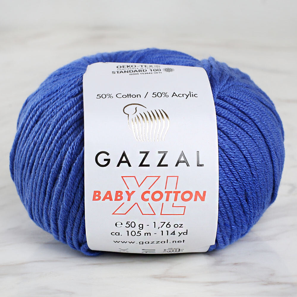 Gazzal Baby Cotton XL Saks Mavi Bebek Yünü -3421XL