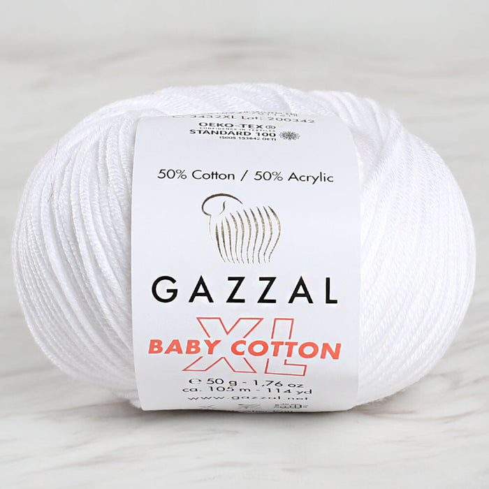 Gazzal Baby Cotton XL Beyaz Bebek Yünü -3432XL