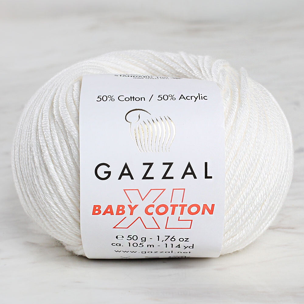 Gazzal Baby Cotton XL Beyaz Bebek Yünü - 3410XL
