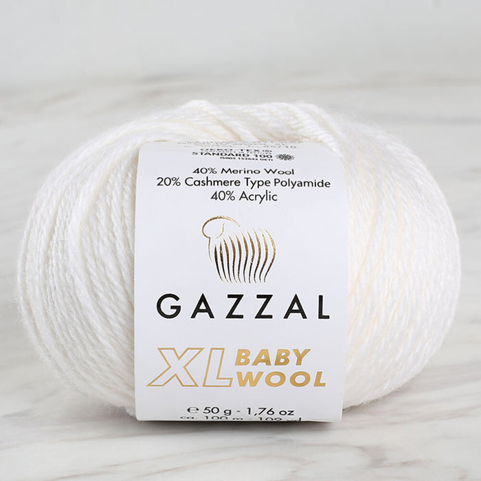 Gazzal Baby Wool XL Beyaz Bebek Yünü - 801XL