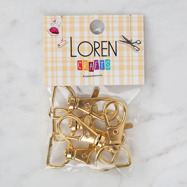 Loren Altın Papağan Klips D Halkalı Anahtarlık 5'li paket