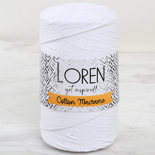 Loren Cotton Macrame Beyaz - L001